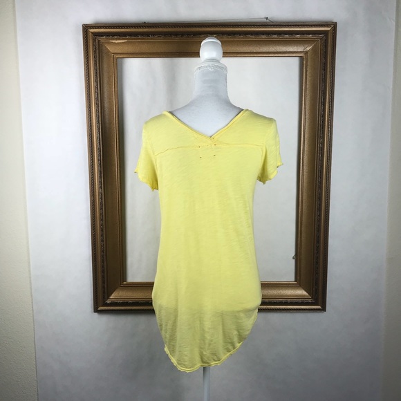 T. La ANTHROPOLOGIE yellow high low tissue tee XS - Picture 4 of 7